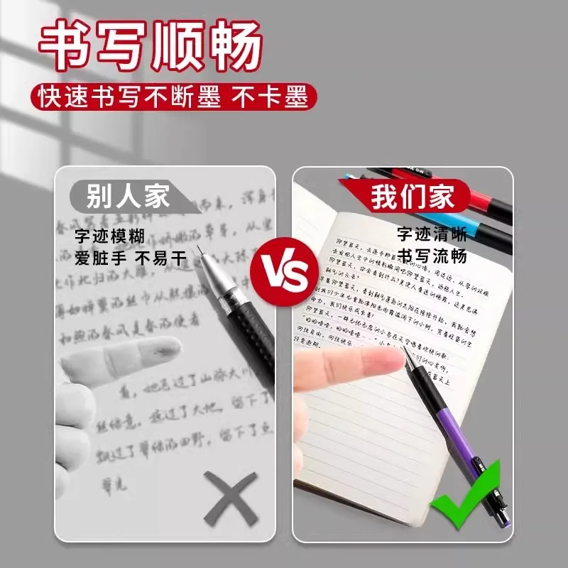 Bolígrafo M&G de 0,7 mm, bolígrafo aceitoso de aceite para oficina de negocios, negro y azul para uso en oficina y estudiantes