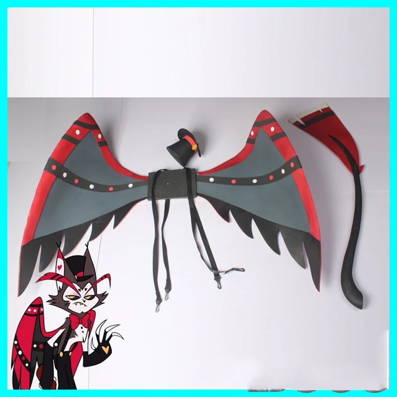 Husk Cosplay Costume Wing Wig Uniform Hazbin Cosplay Hotel Husk Cosplay Costume Black Halloween Party Outfits With Hat Prop