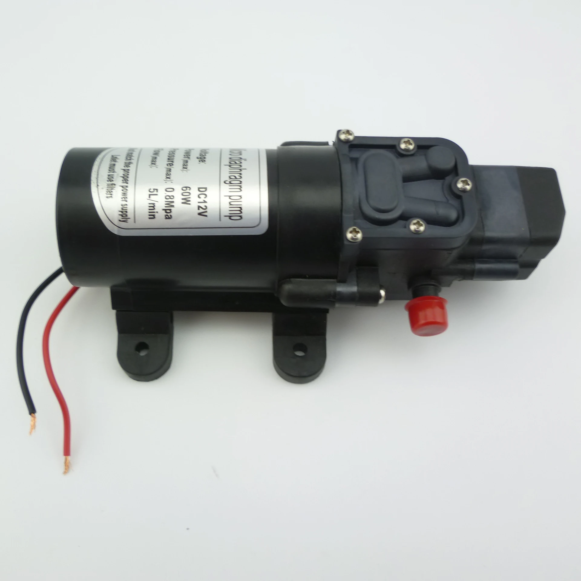 DC 12v 24v 60W 5L/min mini elektryczna pompa wodna wysokociśnieniowa samozasysająca pompa membranowa w sprayu — zdjęcie 6