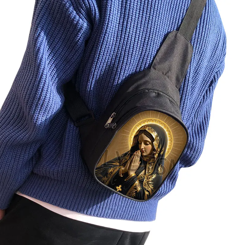 Borsa da petto con stampa Holy Virgin Mary Lady of Guadalupe Borse a tracolla da donna per borse a tracolla da viaggio Maria Porta cellulare chiave