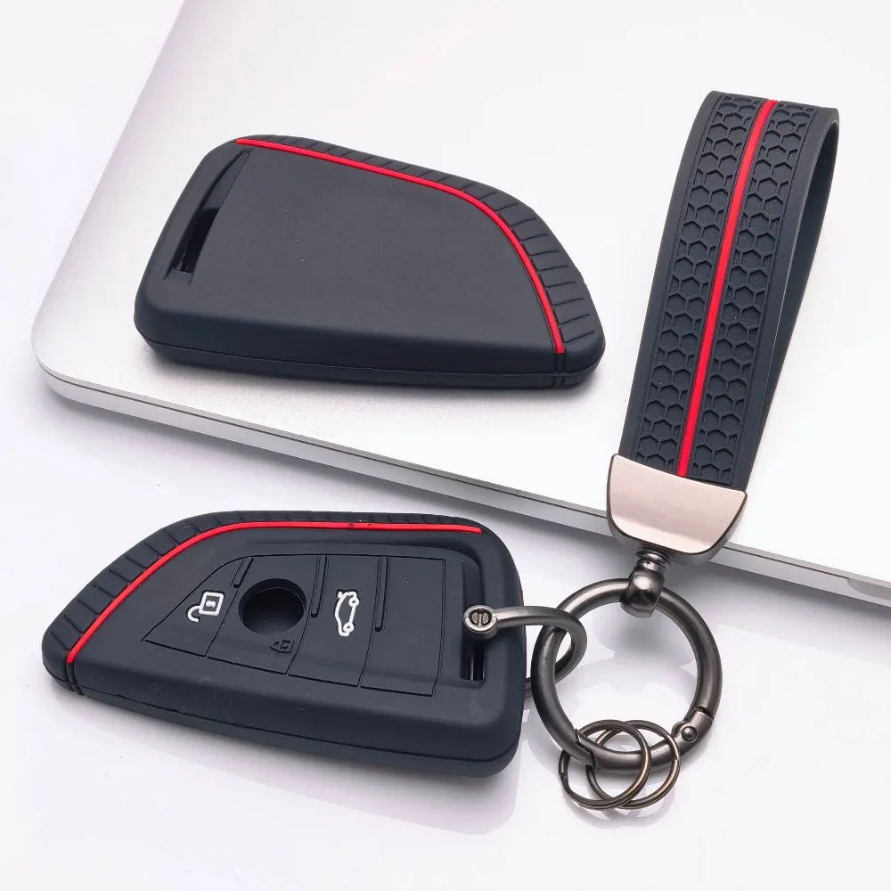 Silicone Keychain for BMW F48 F46 F10 F20 F30 X1 X2 X3 X4 X5 X6 Z4 1 2 3 4 5 6 7 Serie 7 Wallet Remote Car Holder Key Case Cover view 3