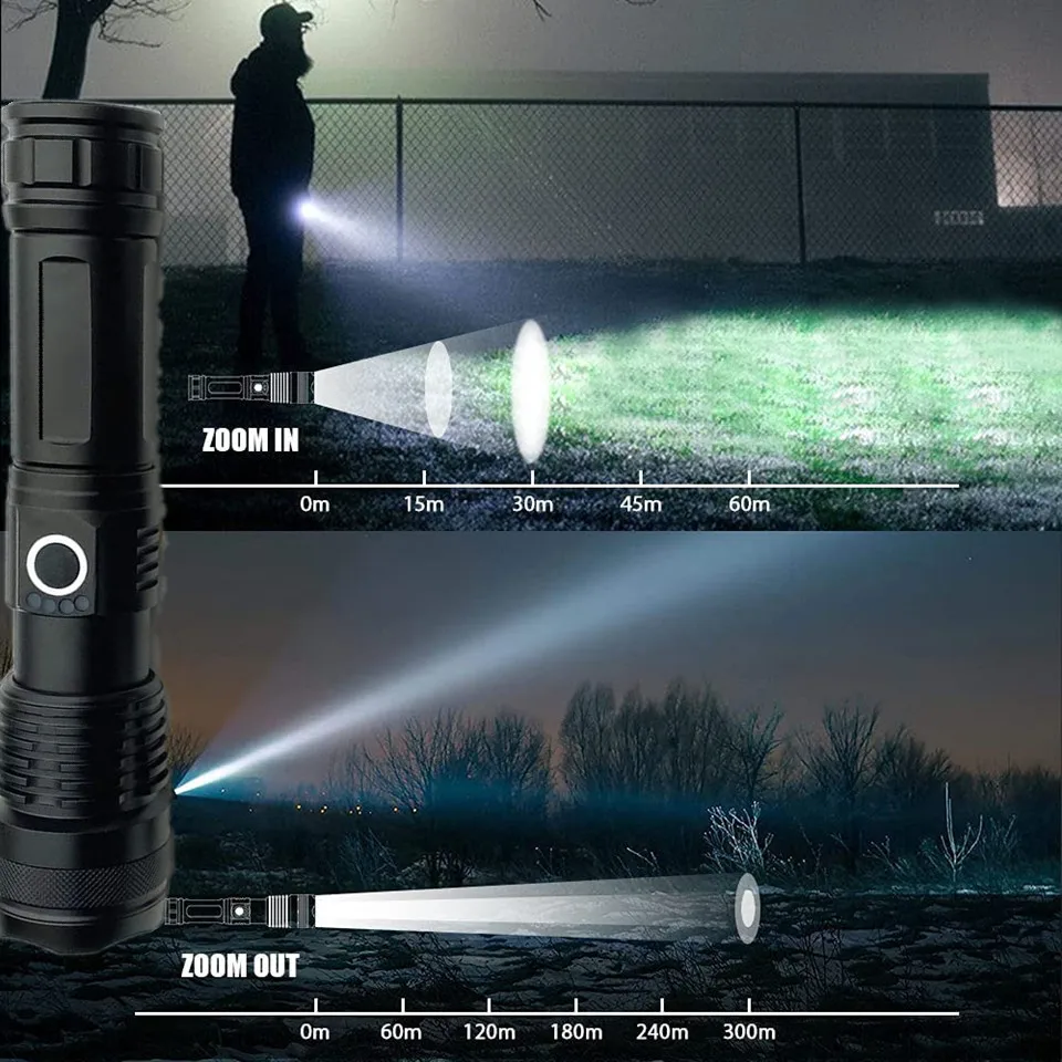 Flashlight xhp70 Most Powerful LED Rechargeable Lantern usb Zoom 18650 Battery 26650 torch Best Camping, Outdoor & Emergency use