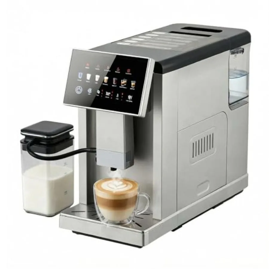 Super Automatic Espresso Machine with Built-in Grinder Milk Frother 20 Bar Dual Boiler Coffee Maker for 7 Drinks Self-Cleaning