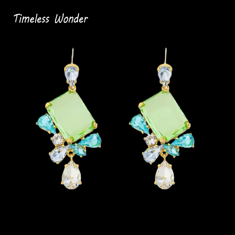 

Timeless Wonder Crystal Zircon Geo Cut Stud Earrings Women Designer Jewelry Trendy Gift Top Classy Simple Neat 5133