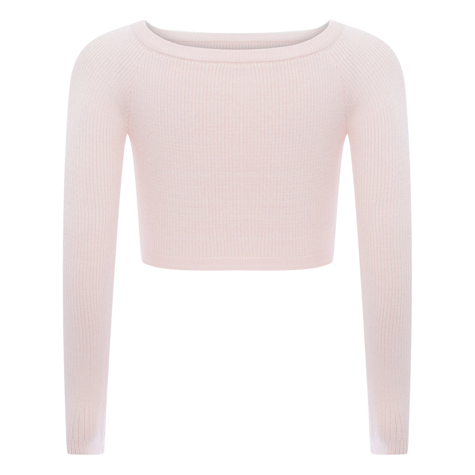 طفل الفتيات الجمباز الرقص التدريب محبوك القمم قارب الرقبة طويلة الأكمام سترة المحاصيل الأعلى الباليه الرقص ممارسة الاحماء ازياء #2