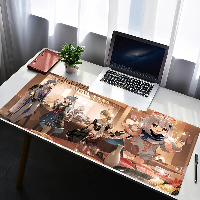 Mouse Pad PC Non Slip Rubber Mousepad Laptop Gamer Cabinet Keyboard Pad Office Computer Gaming Desk G-genshin Impact Mouse Mat
