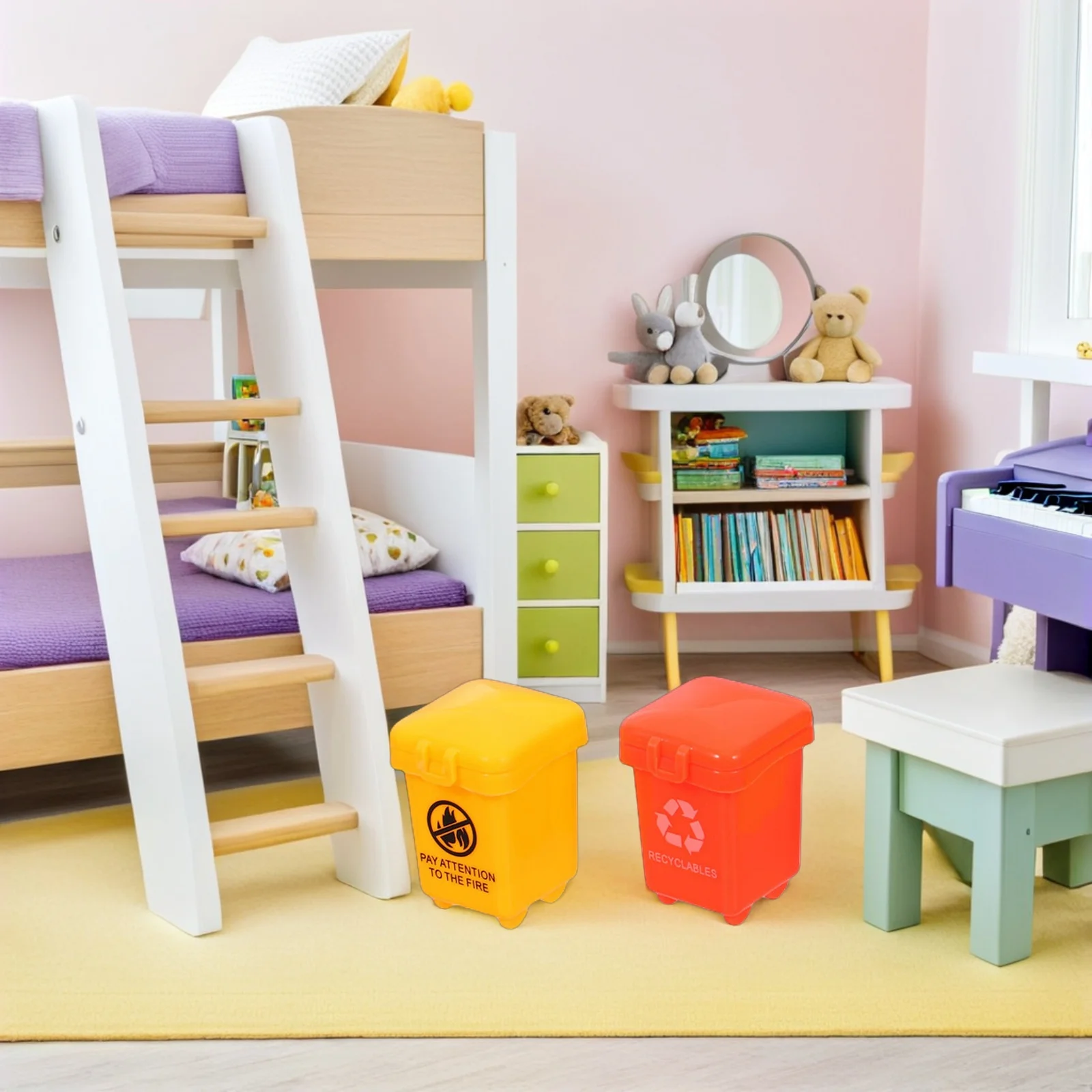 

40Pcs Small Recycle Bins with Lids Playroom Storage Containers for Kids Imaginative City Maintenance Roleplay Party Favor Goodie