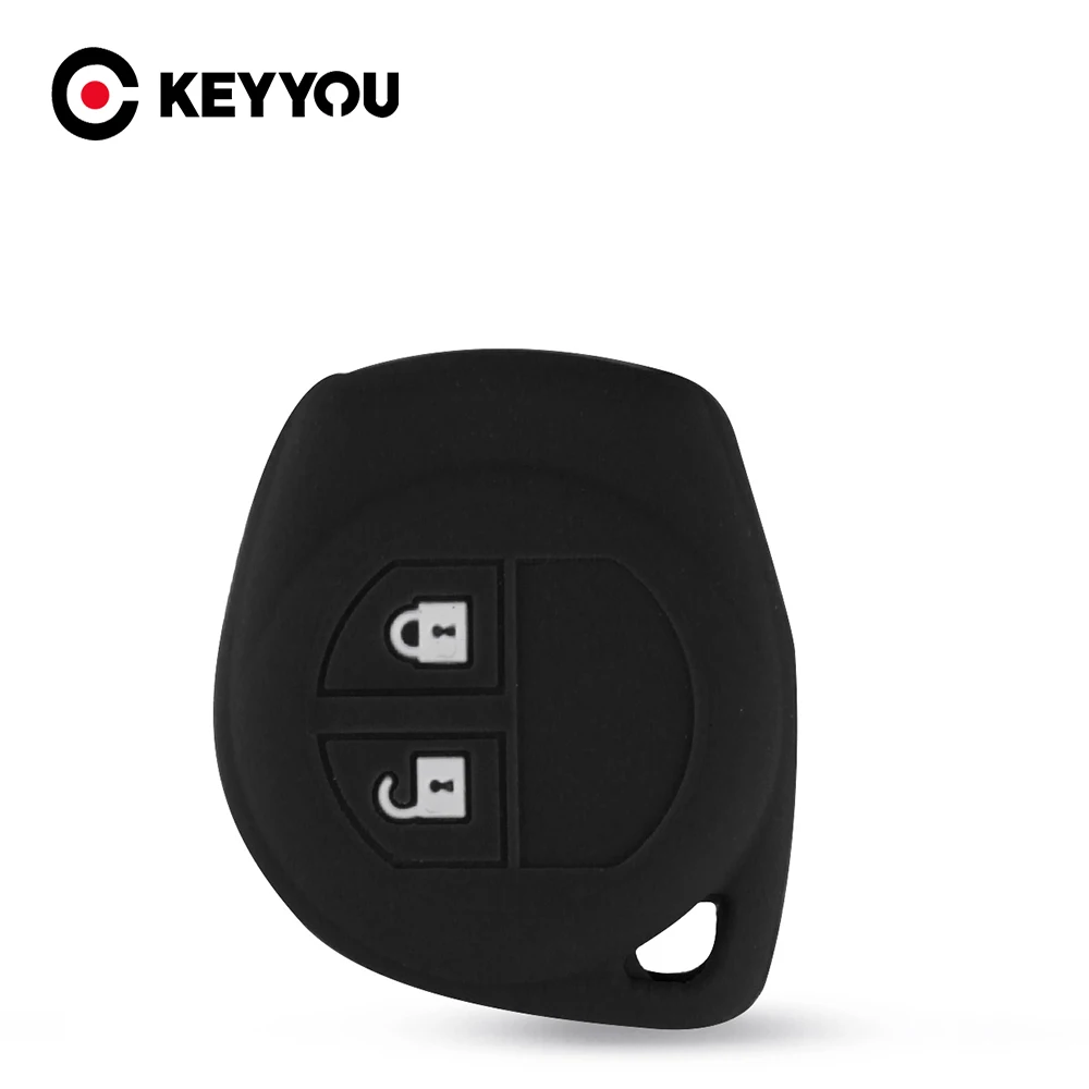 KEYYOU 2 Buttons Silicone Car Key Case Cover For Suzuki Amagatarai Grand Vitara Swift Ignis SX4 Liana Aerio Vitara Jimny Vitara