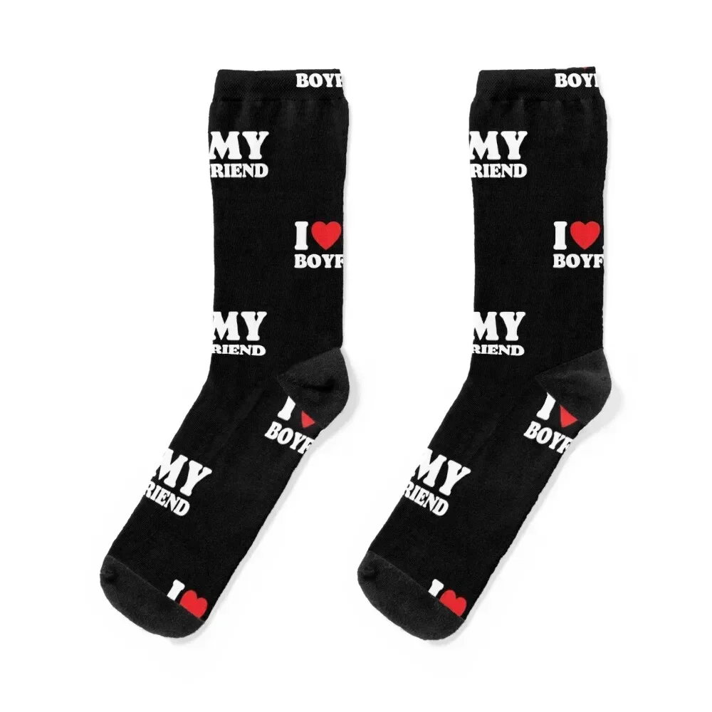 

I Love My Boyfriend Socks funny gift short kawaii Girl'S Socks Men's