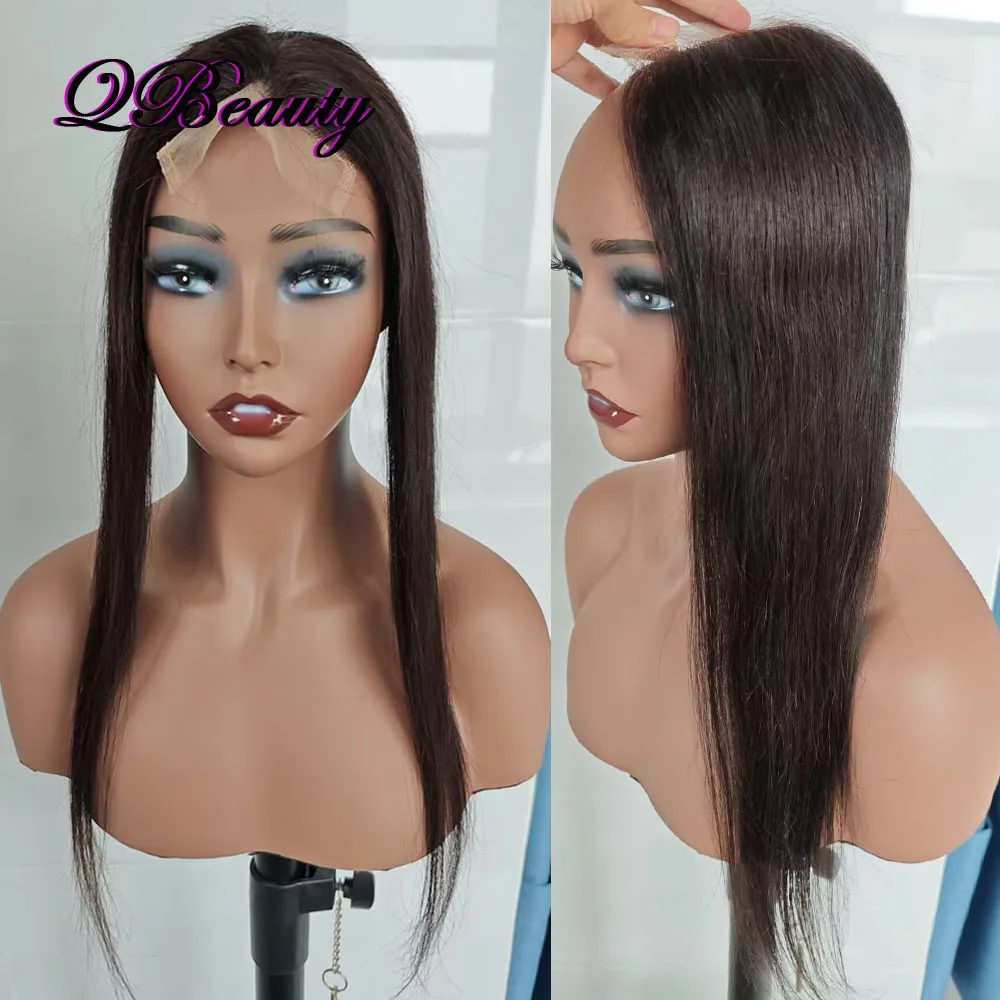 Black Human Hair 4x4 Lace Closure Pre-plucked Transparent Lace Free Part 22 inch Straight Soft Indian Hair QBeauty