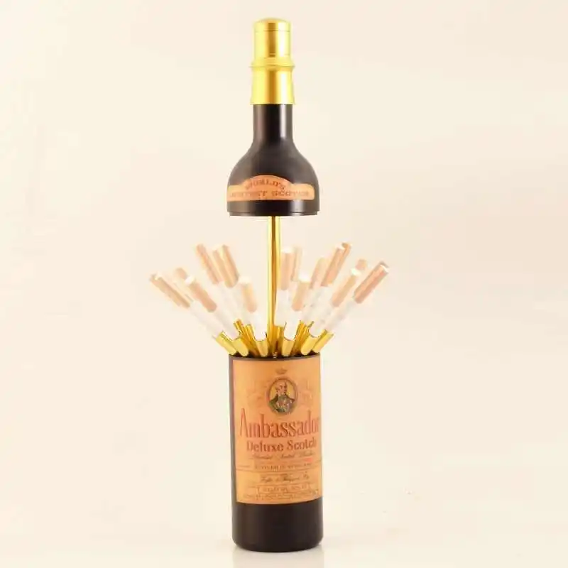 wine bottle cigarette dispenser Creative Cigarette Storage Large Desktop Metal Wine Bottle Cigarette Box  270 * 65mmm 550g