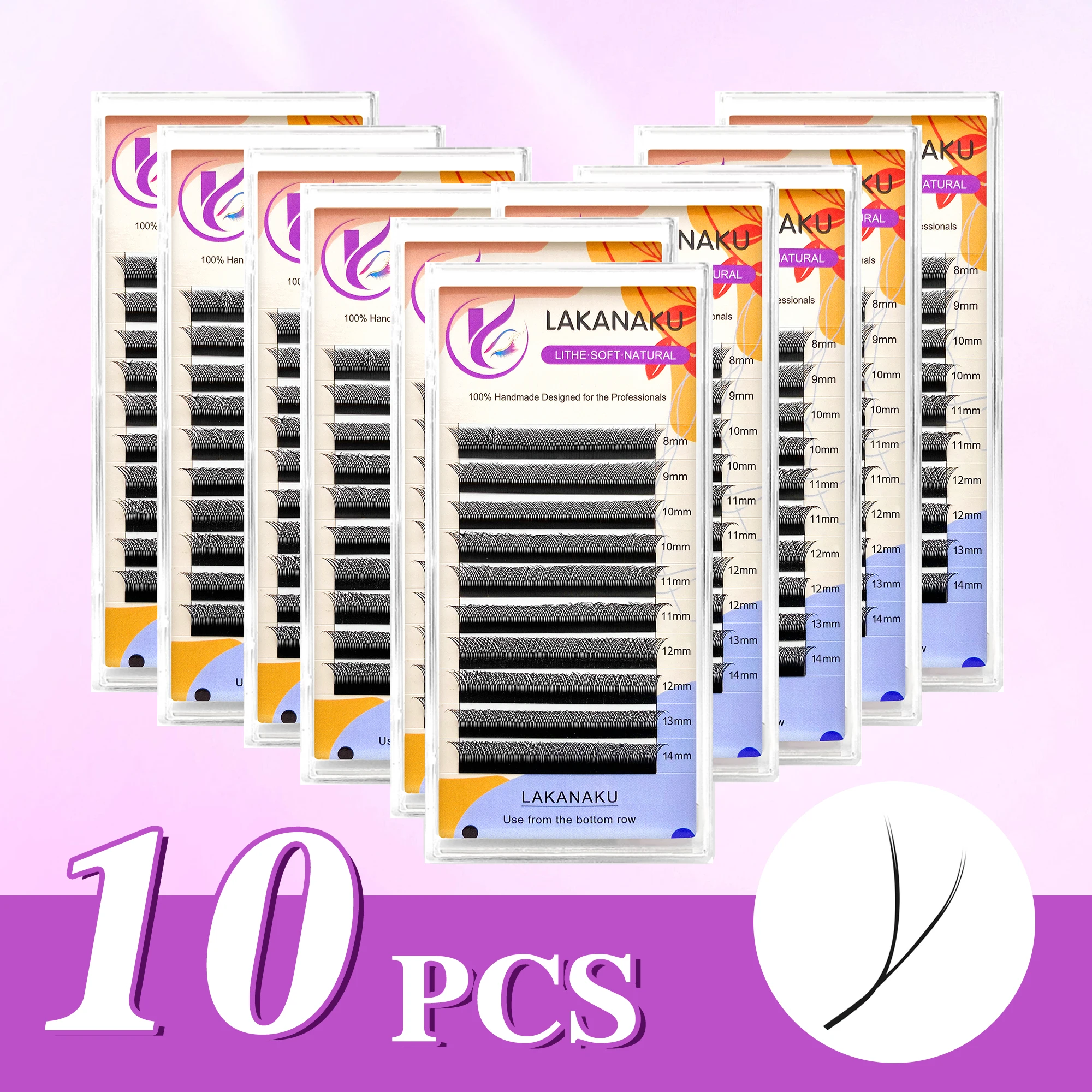 

LAKANAKU 10Box Y Lashes Extensions Cilios Накладные ресницы Volume Brasileiro Y Ресницы для салона для малого бизнеса бразильские Y