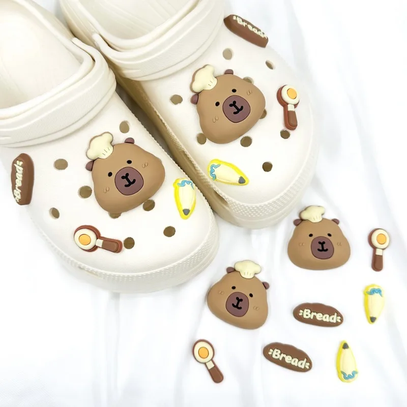 

8PCS Fashion Shoe Charms Set Accessories Hole Shoe Buckle Cute Cartoon Animals DIY 3D Shoes Decorations Kids Party Girls Gift