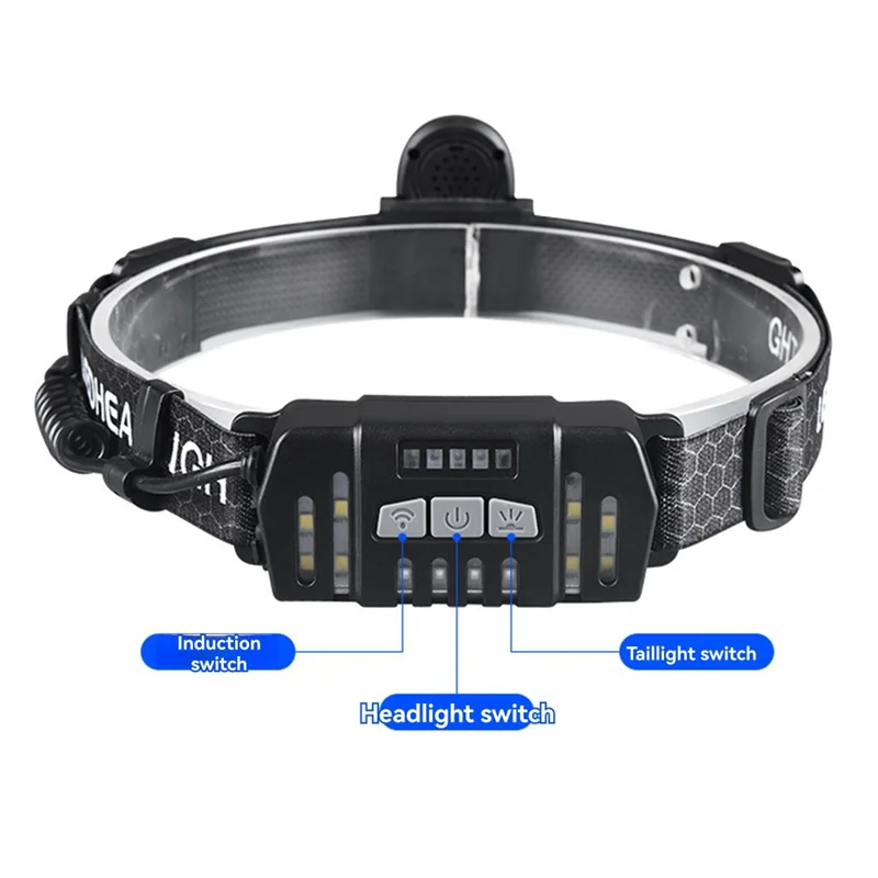 

T99C-Sensor Headlight Led Light Outdoor Strong Light Zoom Floodlight COB Head-Mounted Fishing Light Running Headlamp