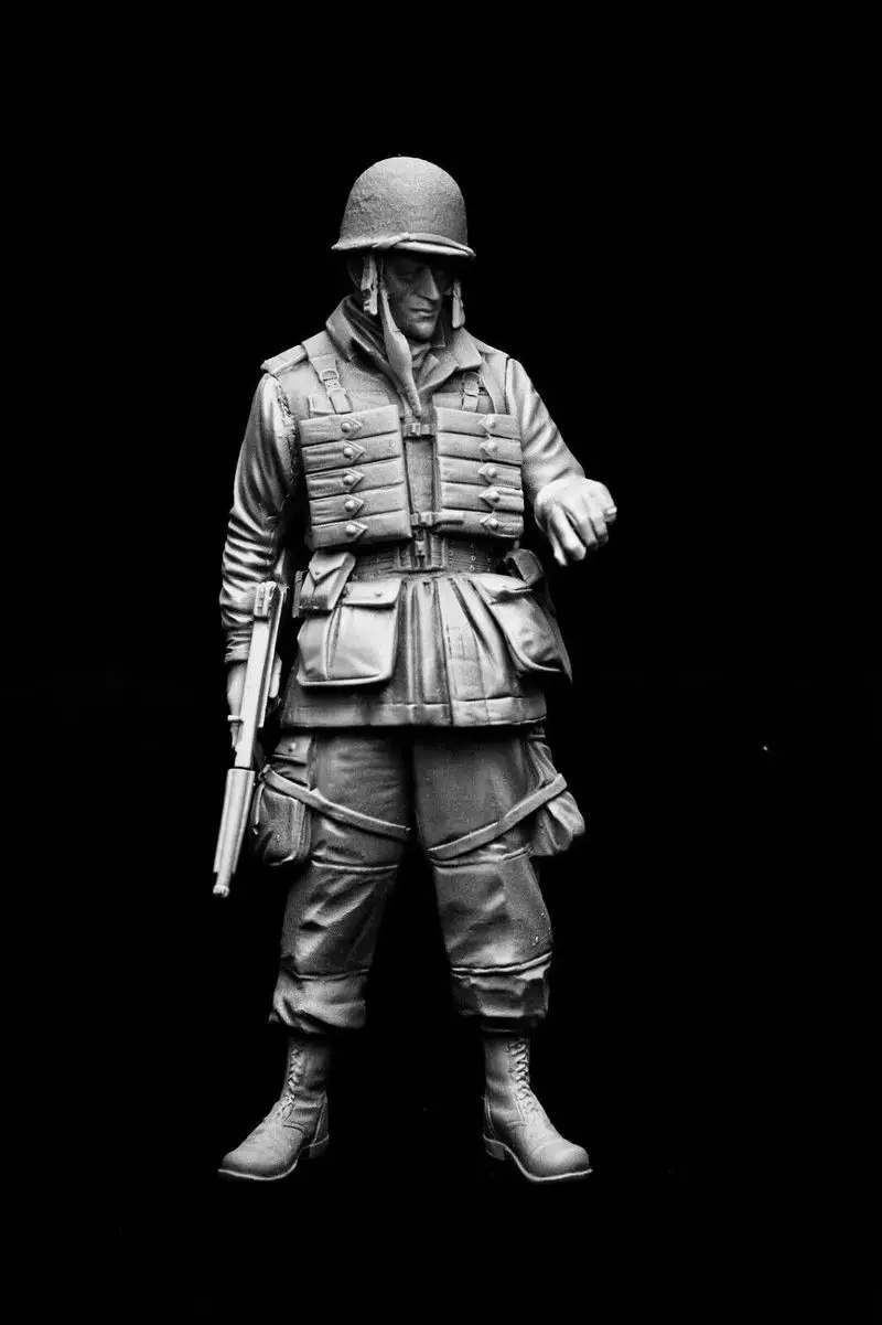 3D-geprinte 120 mm miniatuur hars soldaatmodelset, wit modelbeeldje van de luchtlanding, ongemonteerd en ongeverfd bouwpakket