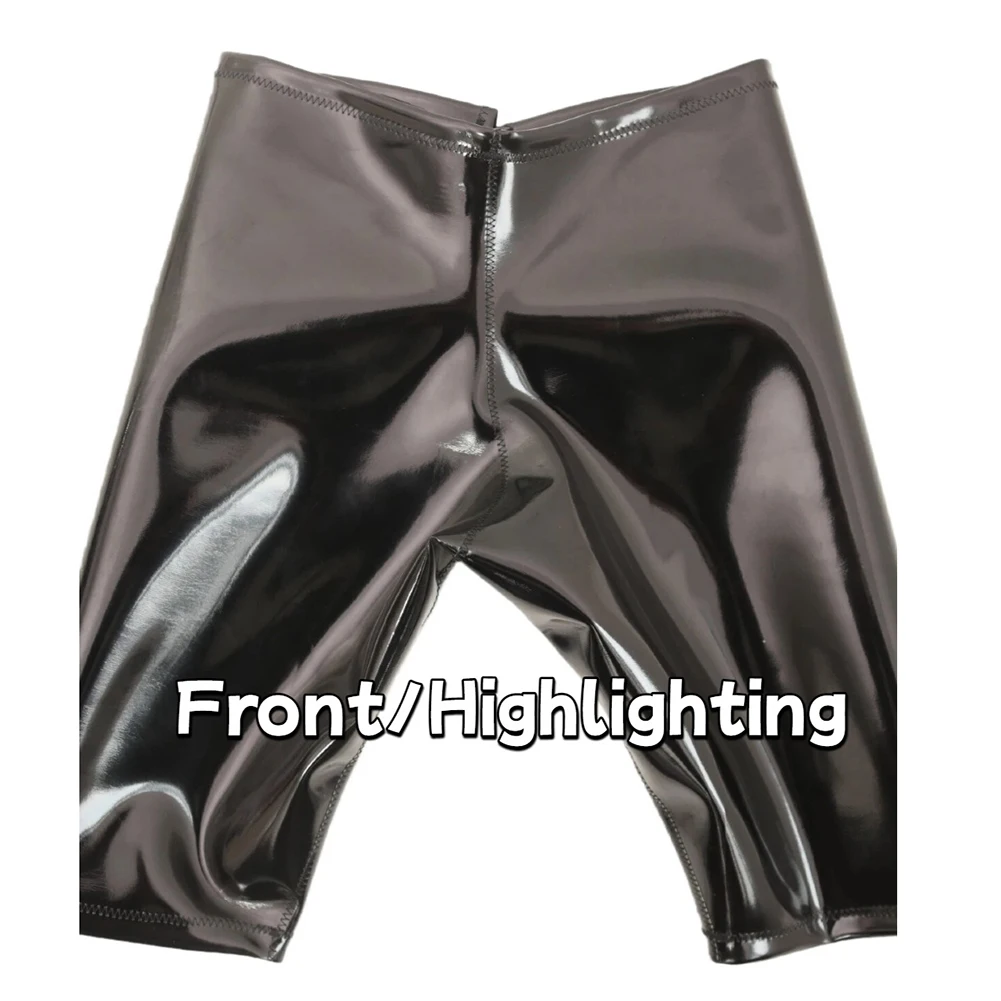 Herren Latex-Boxershorts mit Langen Beinen, Enge Muskelunterwäsche, Exotische Unterwäsche, Badehose, Casual Strandkleidung, Schwimmshorts