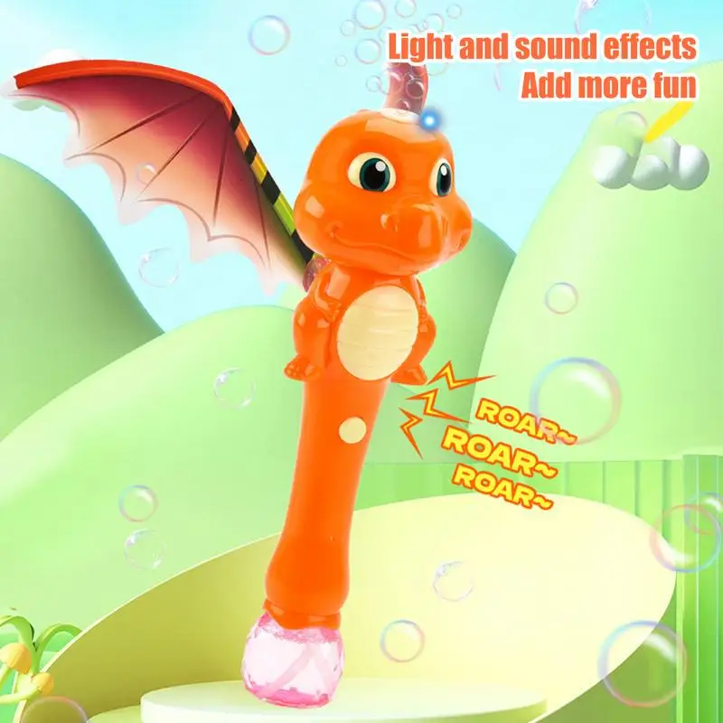 Dinosaur Theme Bubble Wands for Kids, Bubble Blowing Toys, Favores de festa com asas, Entretenimento ao ar livre, Verão