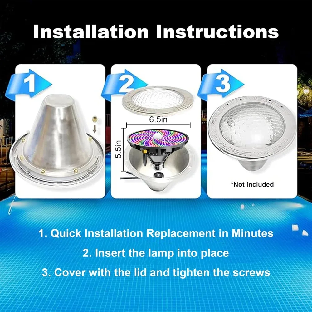 لمبة إضاءة حمام السباحة LED لحمامات السباحة الداخلية - أضواء حمام السباحة LED بقدرة 90 وات #3