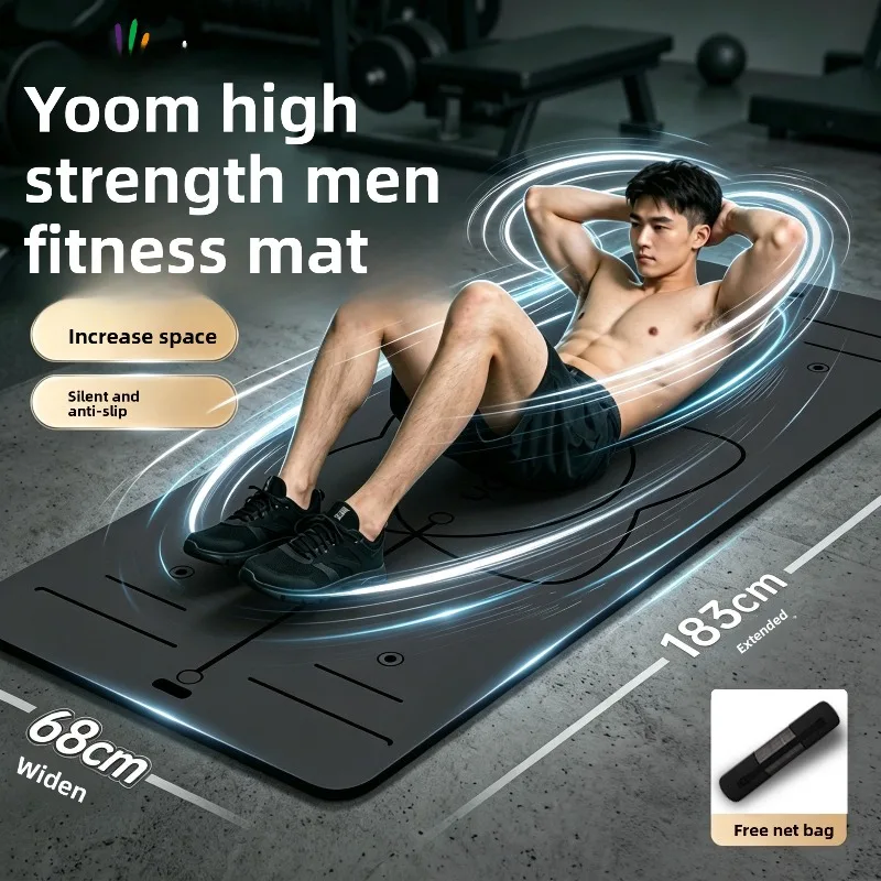 Yoga Mat Large Size Natural Rubber Eco Friendly Odorless Durable Dirt Resistant Soundproof Shock Absorbing Yoga Mat Thick