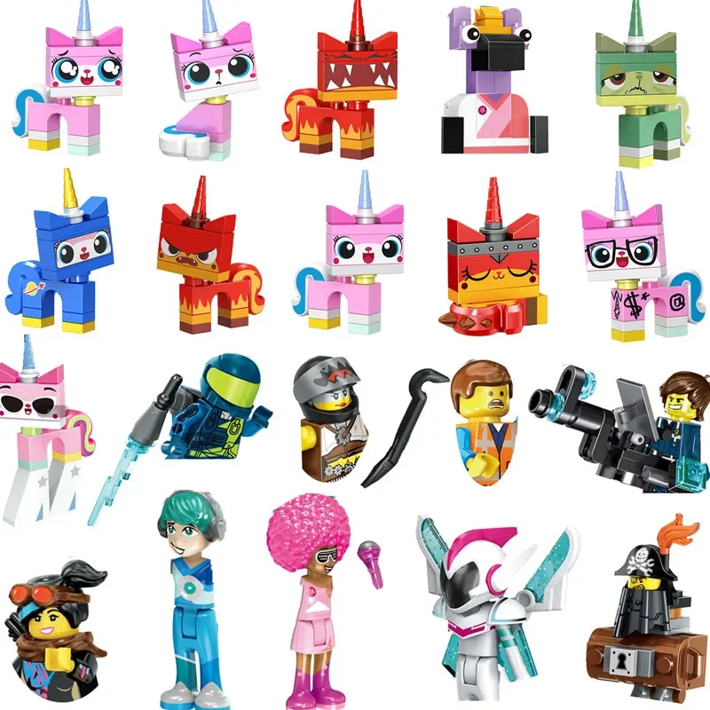 Anime movie cartoon building blocks Melody Zebe REX Lucy Disco kitty Metal Beard Character Model Brick Children's Education Toy