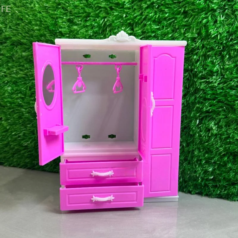 

[F] 1Pcs Mini Simulation Plastic Wardrobe For Dolls House Decor Accessories Dollhouse Miniature Wardrobe Model