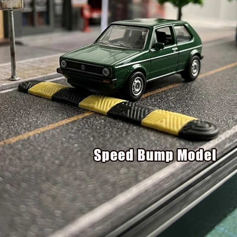 5 Peças de Modelos de Redutor de Velocidade em Miniatura, Faixa de Contenção Rodoviária, Ferramenta de Bloqueio de Estacionamento para Cenários de Rua da Cidade, Sinais de Trânsito e Dioramas