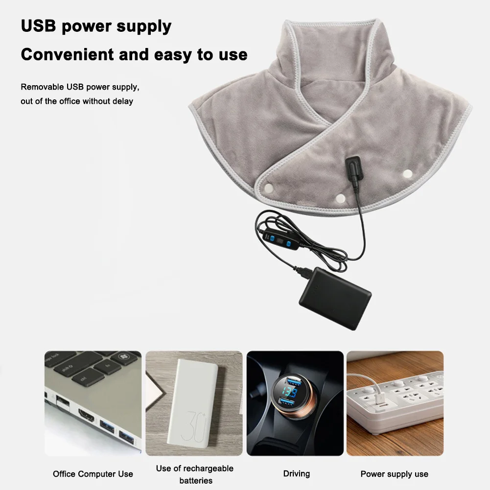 

Hot Compress Cervical Shawl Warmer USB Fatigue Warm Back Brace Tool for Neck and Shoulders Birthday Christmas Gifts for Mom Dad