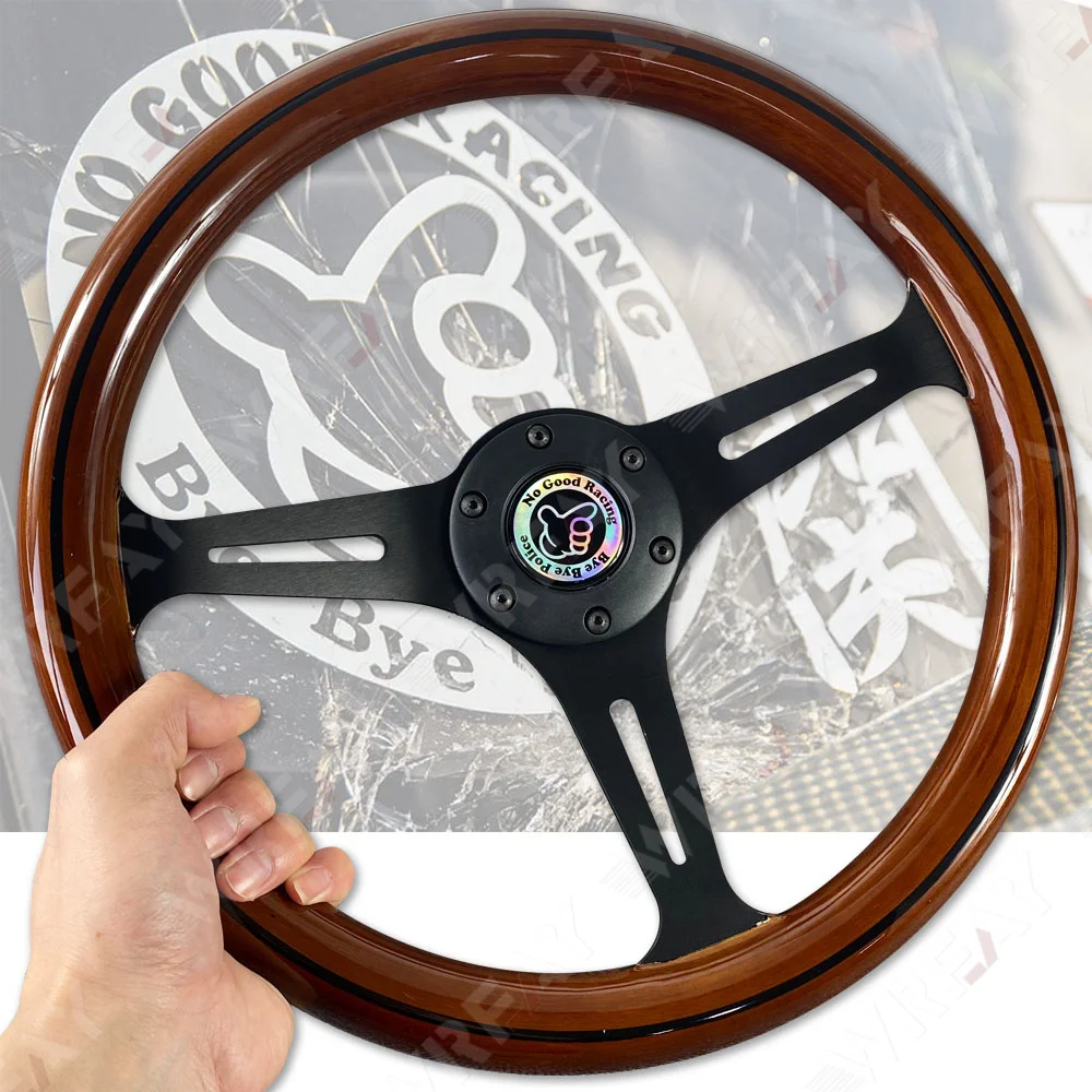 

Автомобиль из натурального дерева, 14-дюймовый гоночный руль, 340 мм, деревянный автомобиль, спортивный автомобиль, универсальный