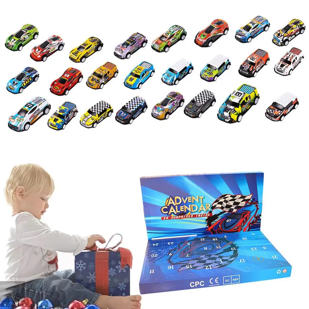 Advent Calendar 24 Days Countdown Calendar Pull Back Vehicles Countdown Vehicle Kids Toy Pull Calendar Back Chris Y5p9