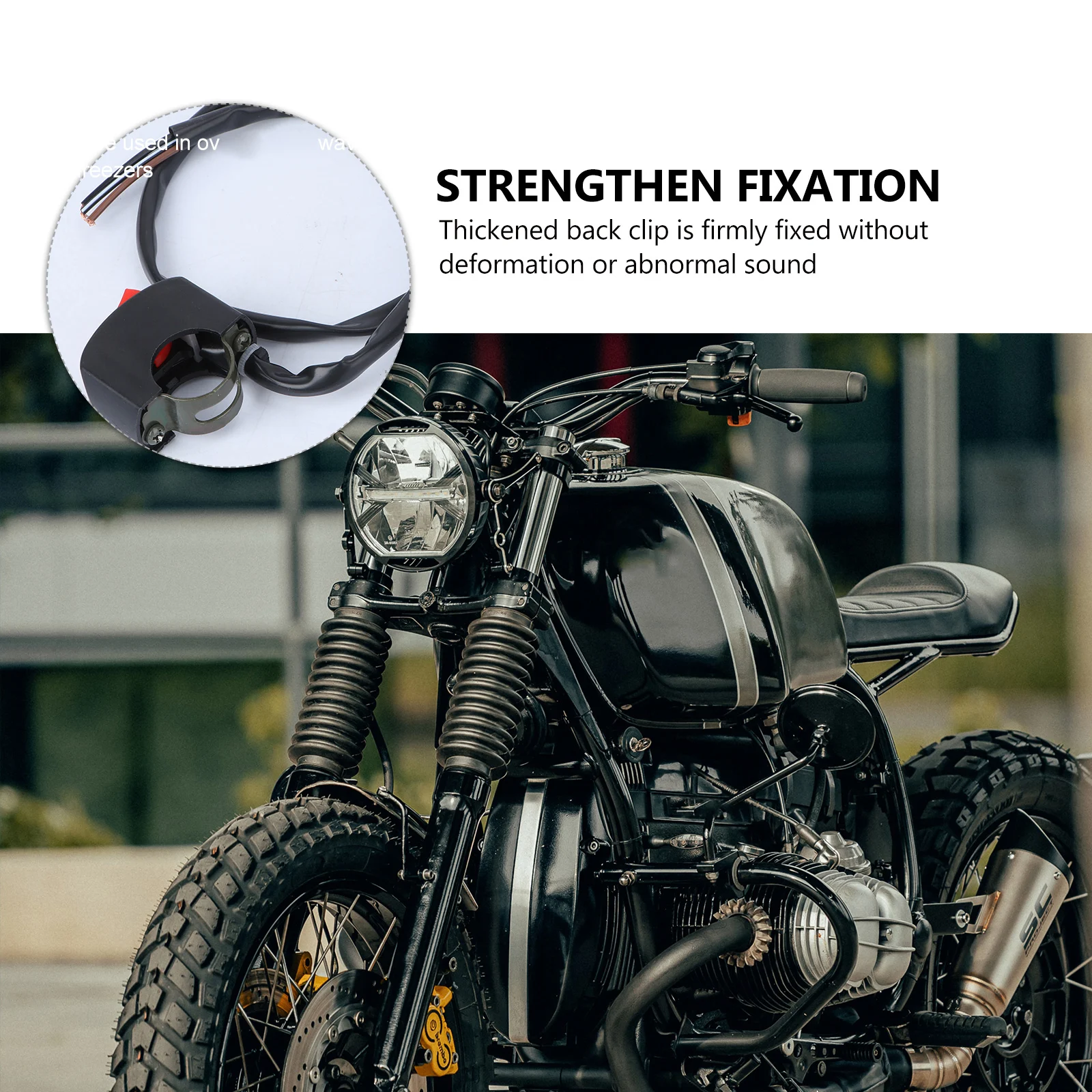 

Double Flash Switch Motorcycle Stop Electric Car Button ON/OFF Kill 65cm Cable 22-25mm Diameter Universal 7/8\