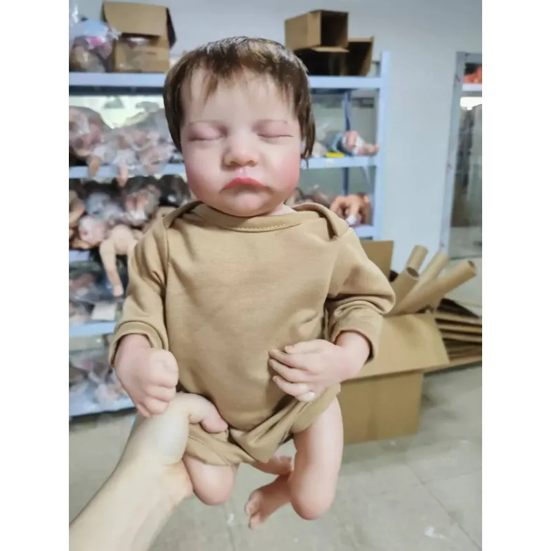 19 Inch 48cm Cotton Body / Full Body Vinyl Reborn Baby Doll Levi Lifelike Doll Toy for Kids