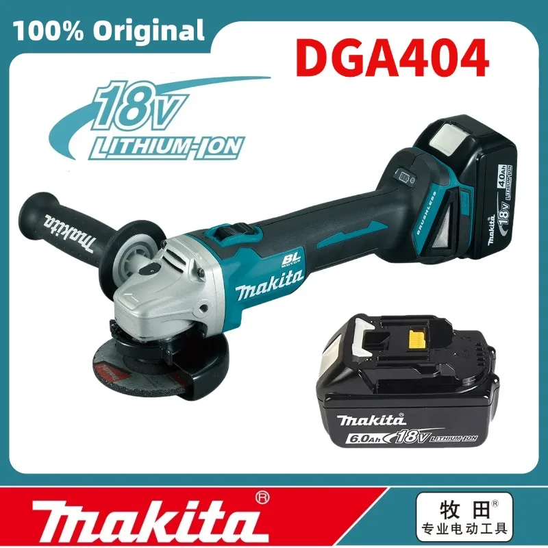 Makita DGA404 18V 125mm Lithium-Ionen bürstenloser Akku-Winkelschleifer, multifunktionales Werkzeug zum Schleifen von Metall, Kantenschneiden, Polieren und Bearbeitung.