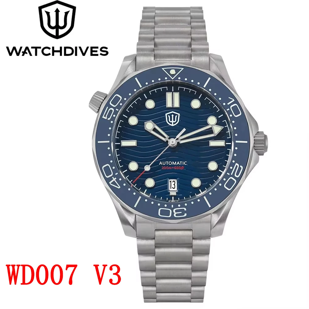 

Watchdives WD007 V3 Титановые часы NTTD для дайвинга NH35 Автоматический механизм с сапфировым стеклом Супер светящийся куполообразный кристалл 42 мм Мужские часы