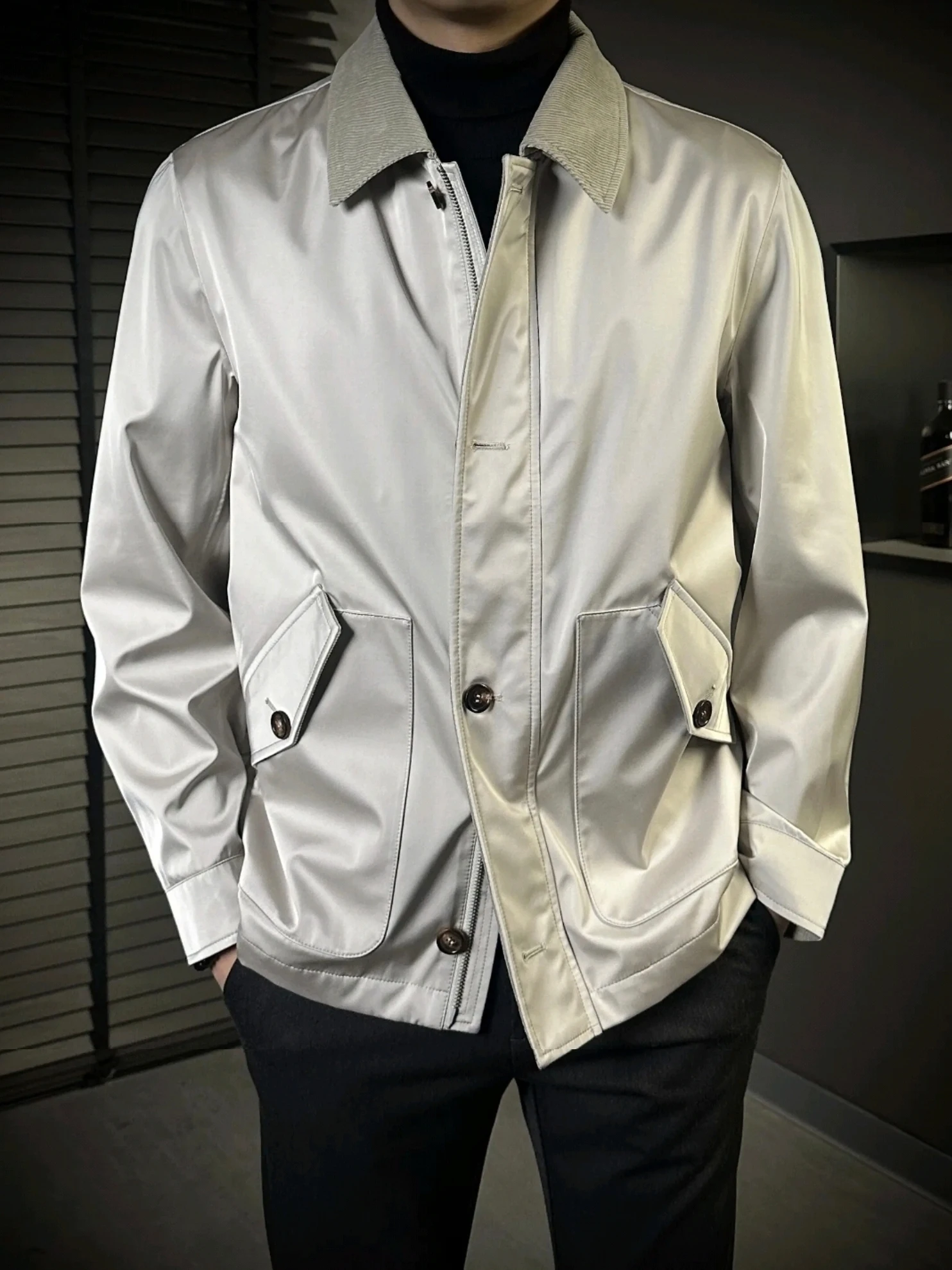 

Новая мужская демисезонная легкая охотничья куртка с воротником, модная, универсальная, премиум-класса, молодежная, повседневная