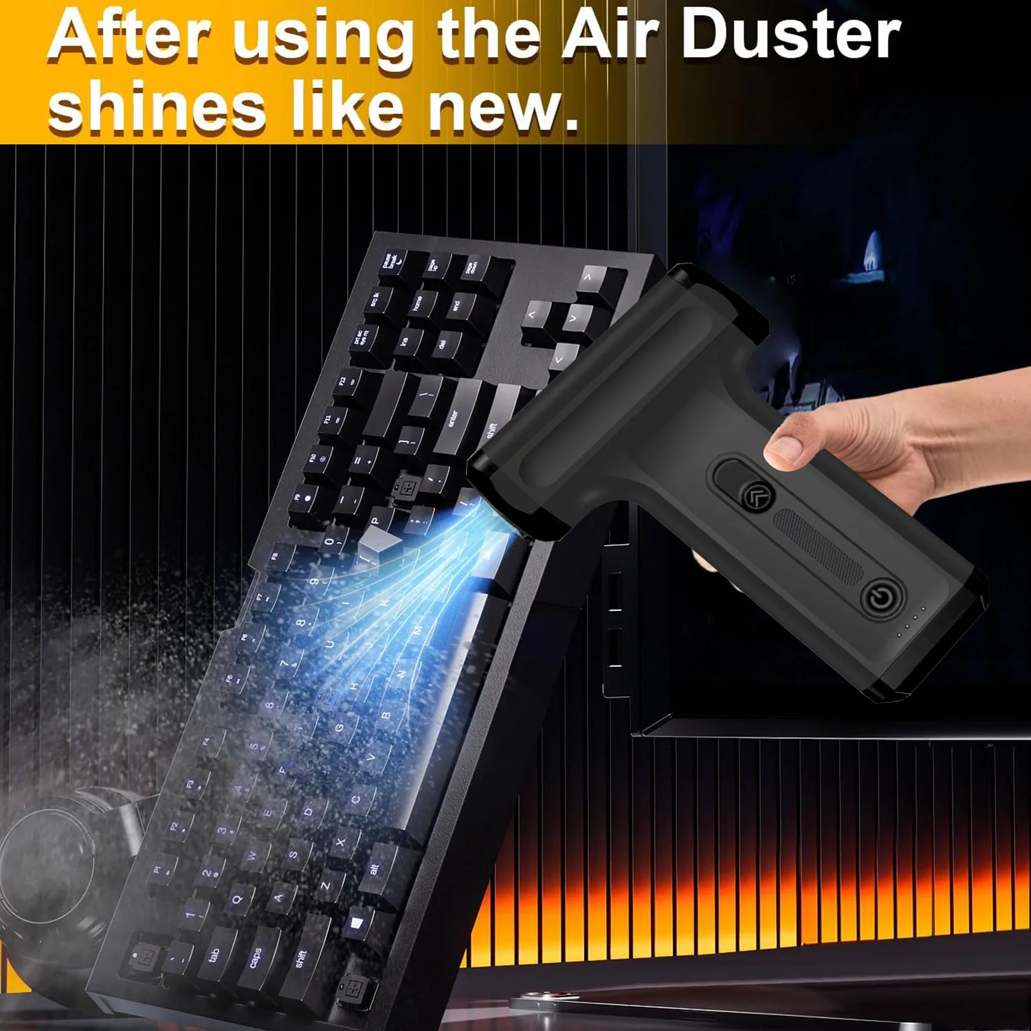 Compressed Air Duster For Computer Keyboard PC Car Clean 130000 RPM Portable Electric Dedusting Wireless Air Blower