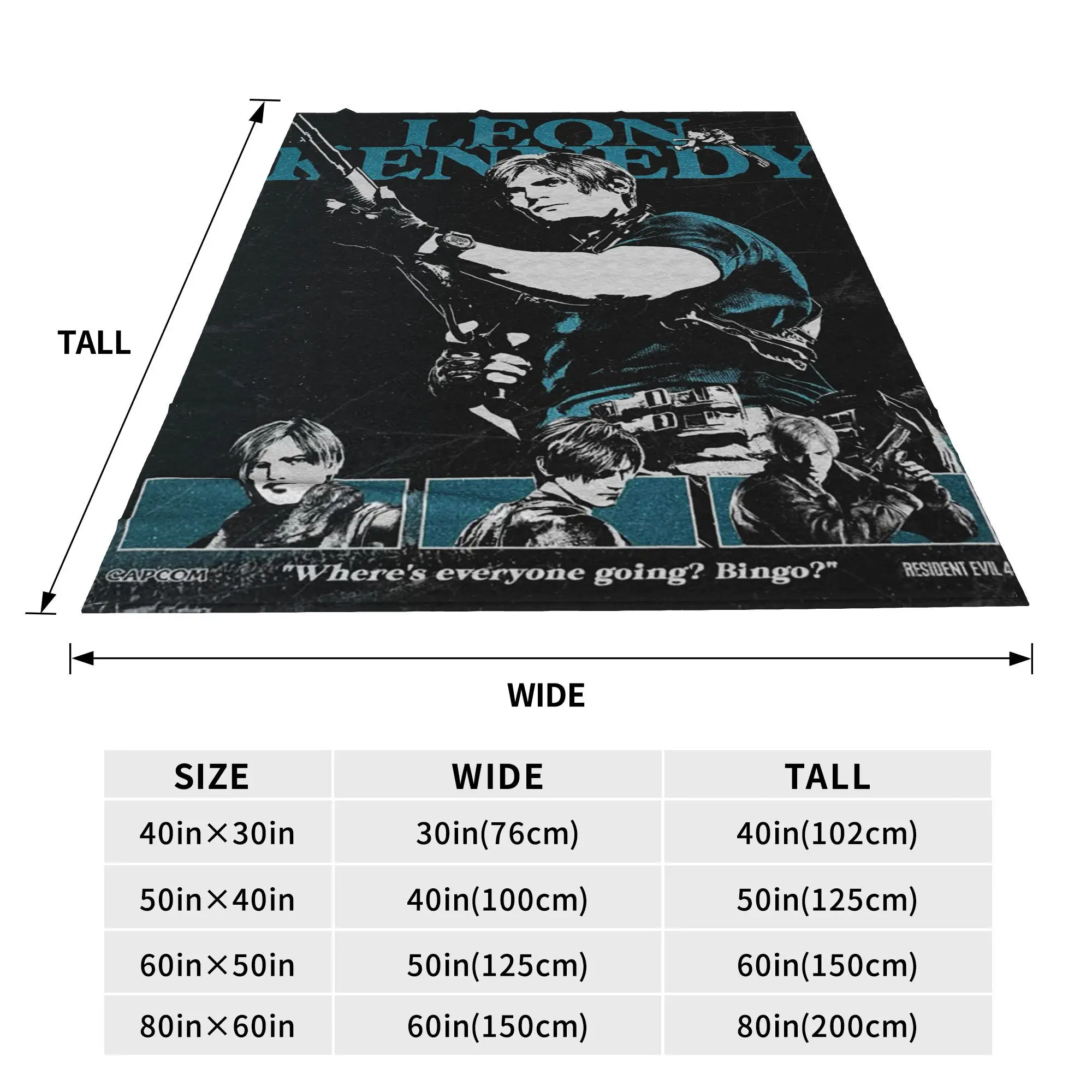 L-Leon Kennedy Game Blanket Portable Flannel Sofa Throw Blanket for Couch Bedding Office Throws Bedspread Quilt