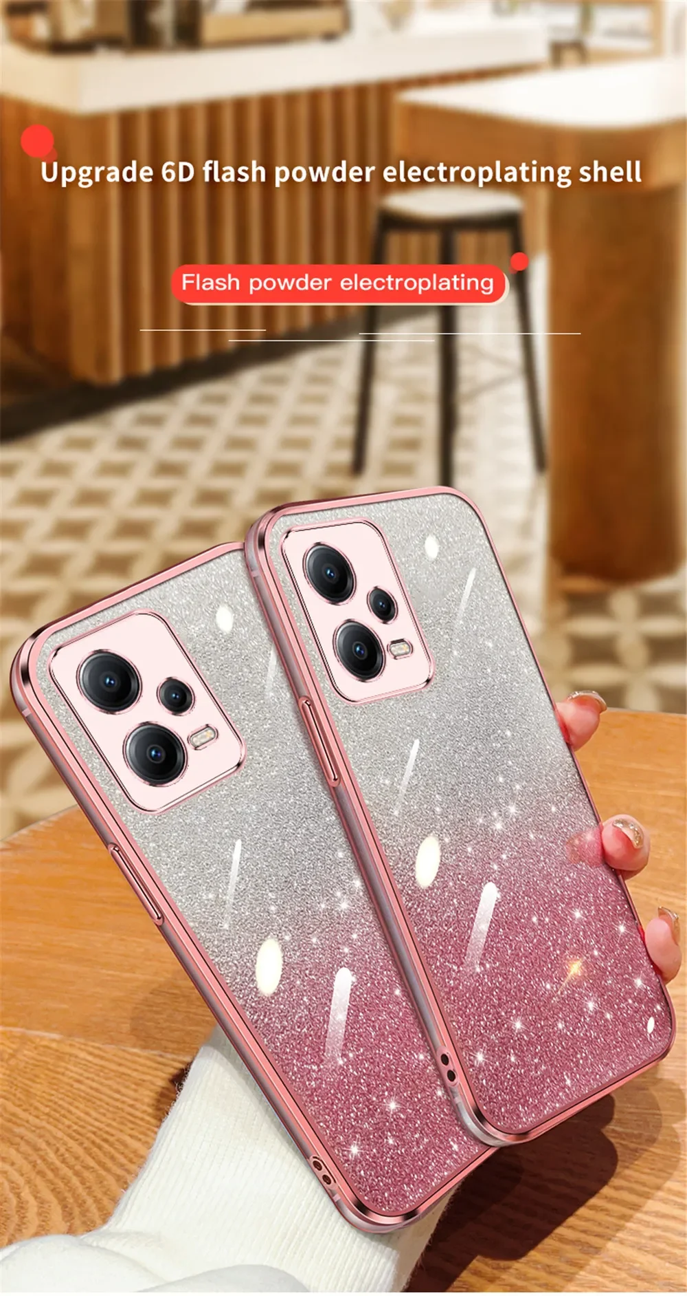 Custodia In Silicone Con Glitter E Stelle Scintillanti Alla