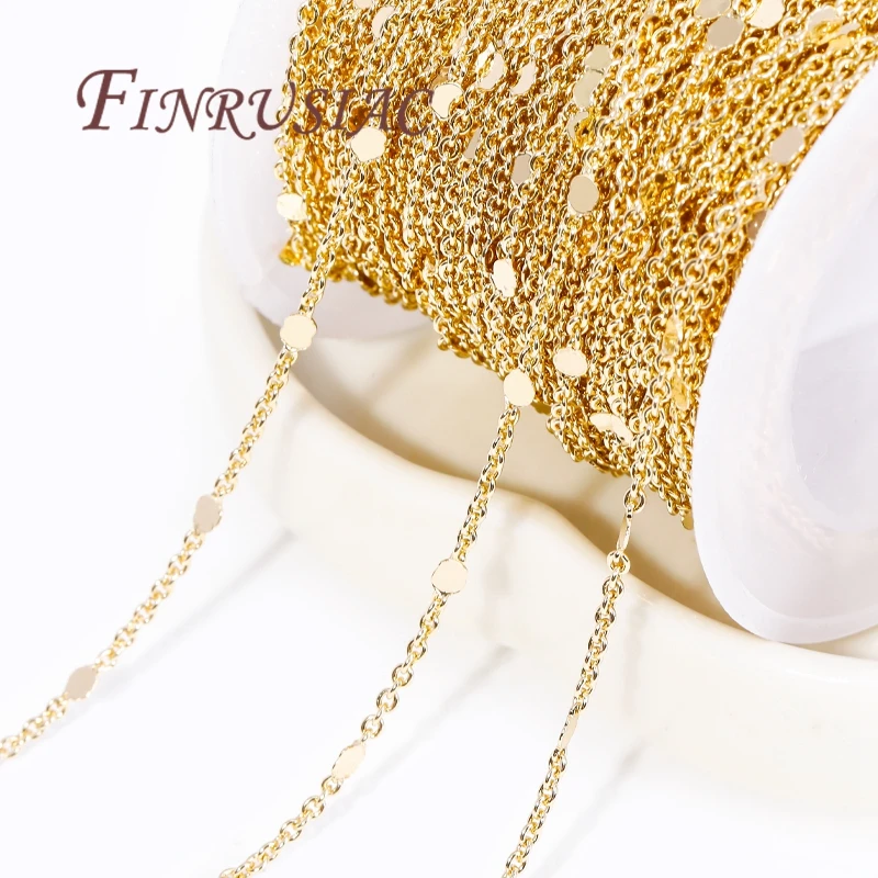 

DIY Jewelry Making Chains 14K Gold/Rhodium Plated Sequins Cable Chains Necklace Bracelets Chains,Wholesale Bulk Metal Chains