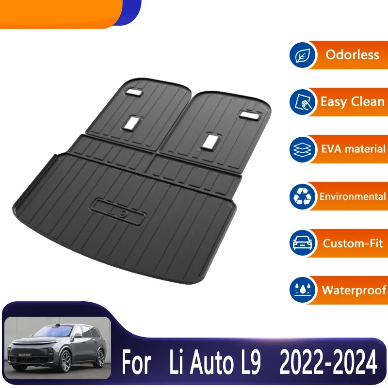 

For Li Auto L9 Lixiang L9 2022 2023 2024 Car Rear Trunk Mats Floor Tray Boot Liner Protective Trunk Anti-Slip Pads Accessories