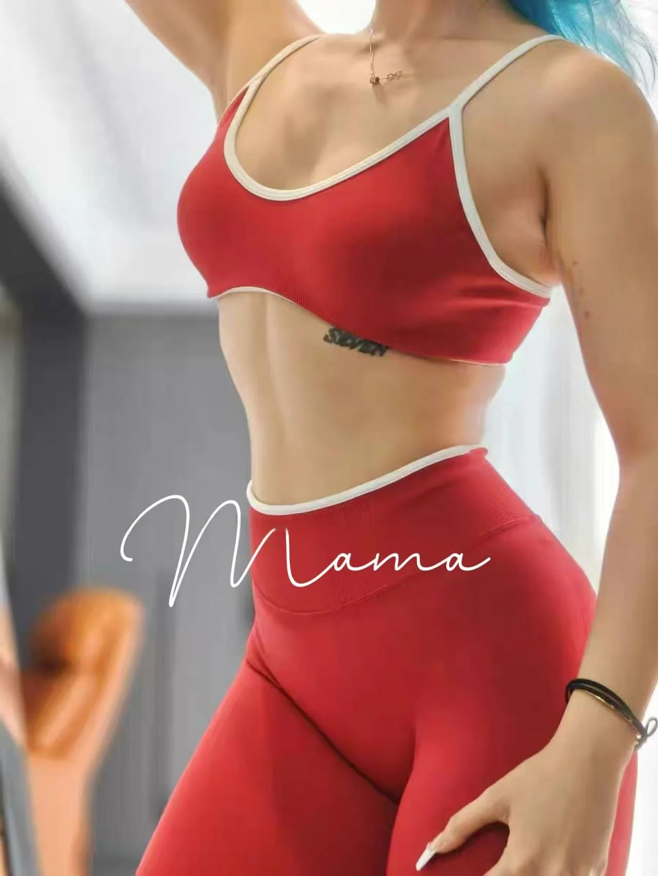 Color Block Fitness Pants Breathable Elastic Sports Long Trousers Nine Points Butt Lifting Women's Soft Nylon Spandex Yoga Gym