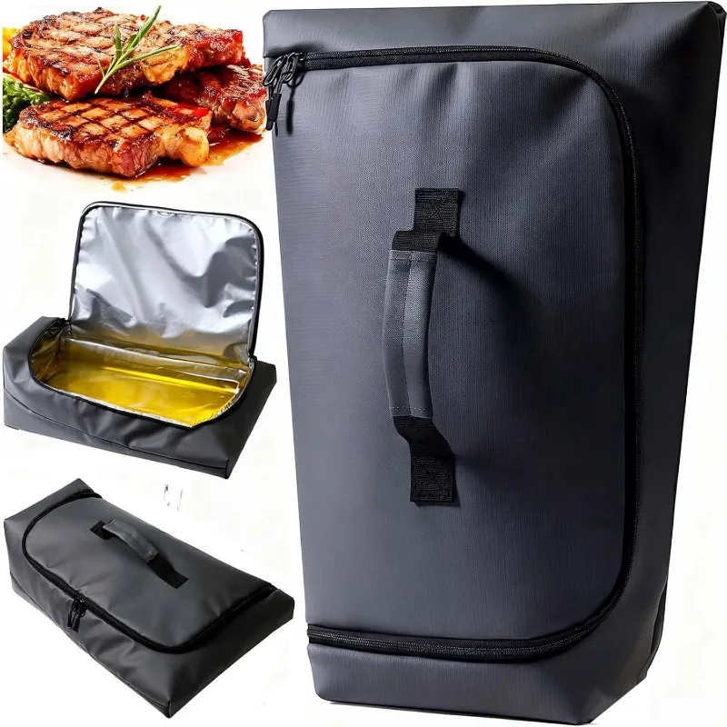 Outdoor BBQ bag, camping cookware storage bag, camping leak-proof thermal insulation meat storage bag 1 pack