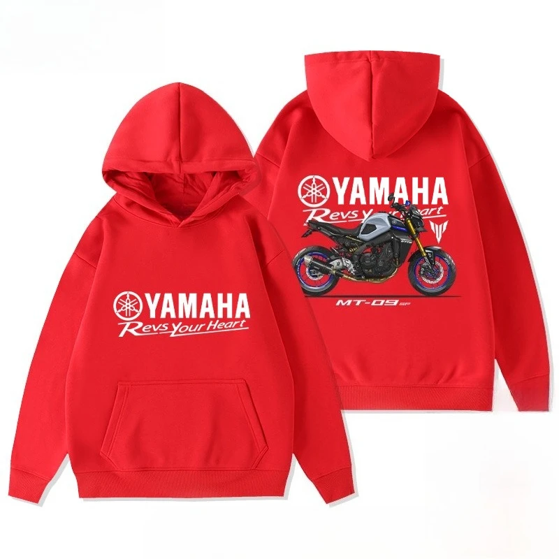 Yamaha 정품 가을 기사 착용 오토바이 수정 맞춤형 인쇄 따뜻한 느슨한 후드 긴팔 셔츠 남성 및 여성상의