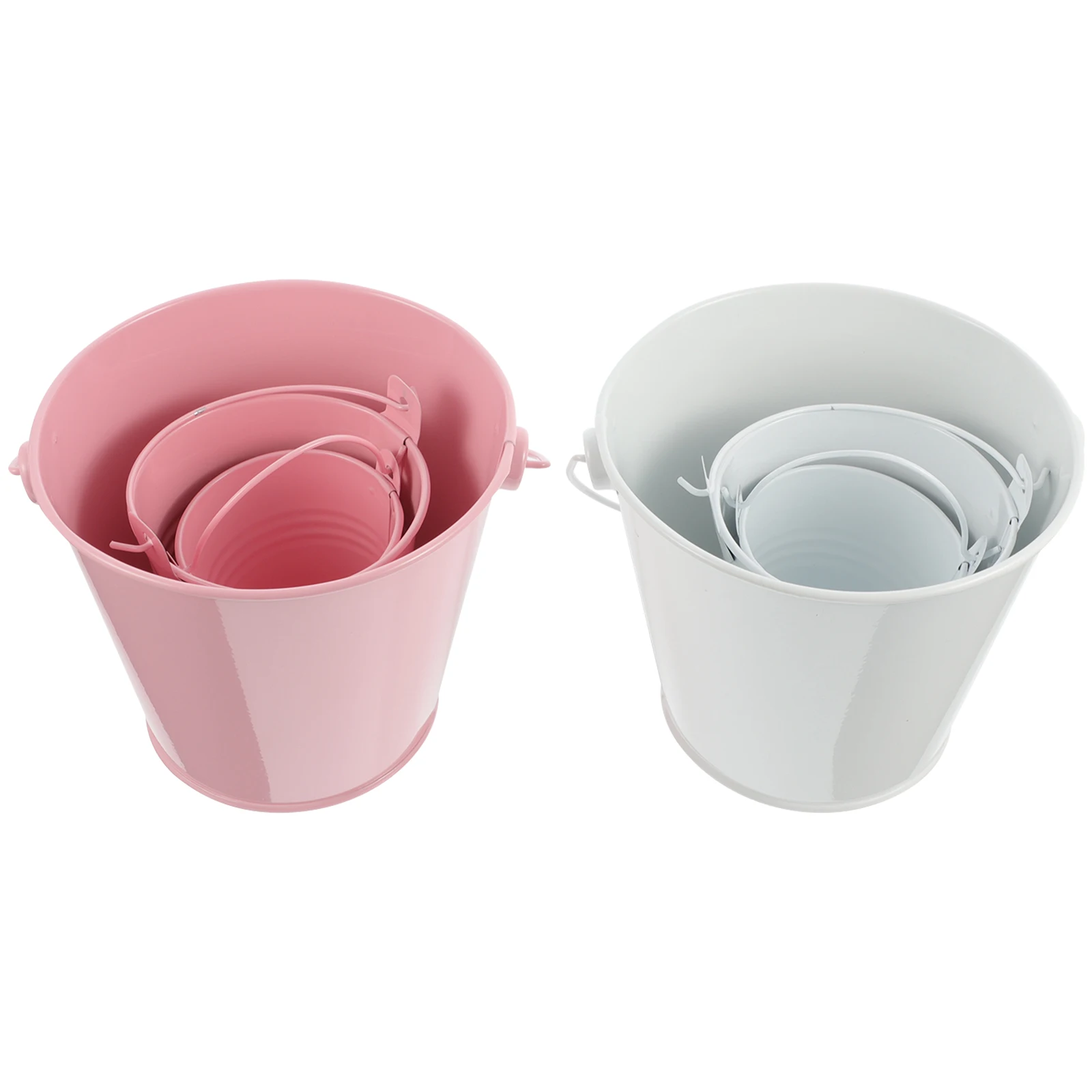 

6 Pcs Flower Pot Colorful Sheet Metal Planters for Home Wedding C Iron Flower Pot Garden Decor Storage Container