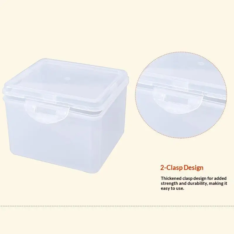 Clear Plastic Rectangular Storage Box with Lid Leakproof Small Container for Outdoor Picnic Snack Spice Portable Storage