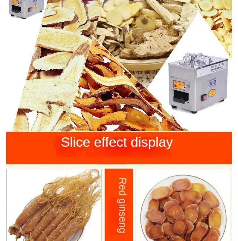 QY-1 Kleine Slicer Ginseng Snijmachine Maca Snijmachine Ganoderma Gewei Cutter Machine Chinese Kruidengeneeskunde Cutter