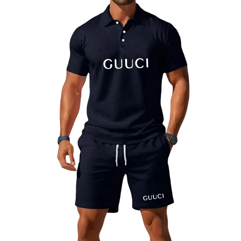 

Summer 2026 Men's New Half-Zip Polo Shirt Set Quick-Drying Breathable Loose Lightweight Leisure Basketball Sport Two-Piece Set