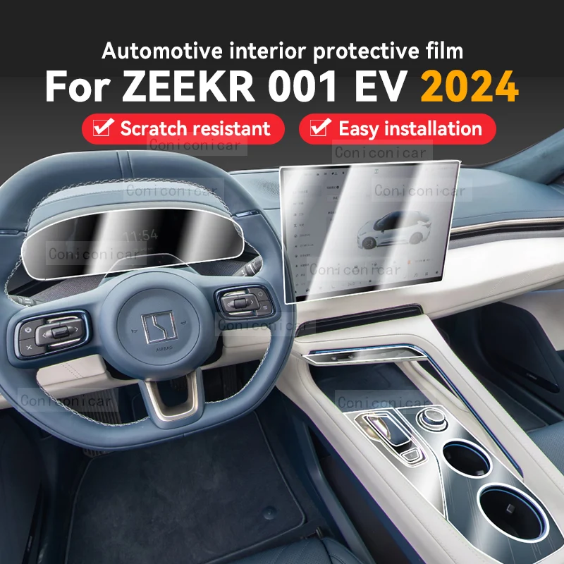 

For ZEEKR 001 EV 2024 Car Gearbox Panel Film Dashboard Screen Protective Sticker Interior Anti-Scratch Film Accessories