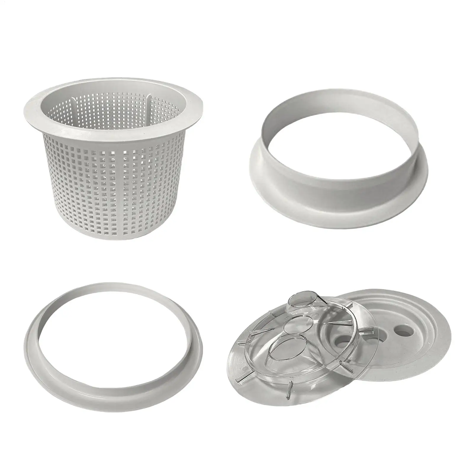 Cesta Universal de Repuesto para Skimmer de Piscina con Anillo, Tapa y Filtro, Accesorio Esencial de Mantenimiento para Piscinas, Spas y Exteriores