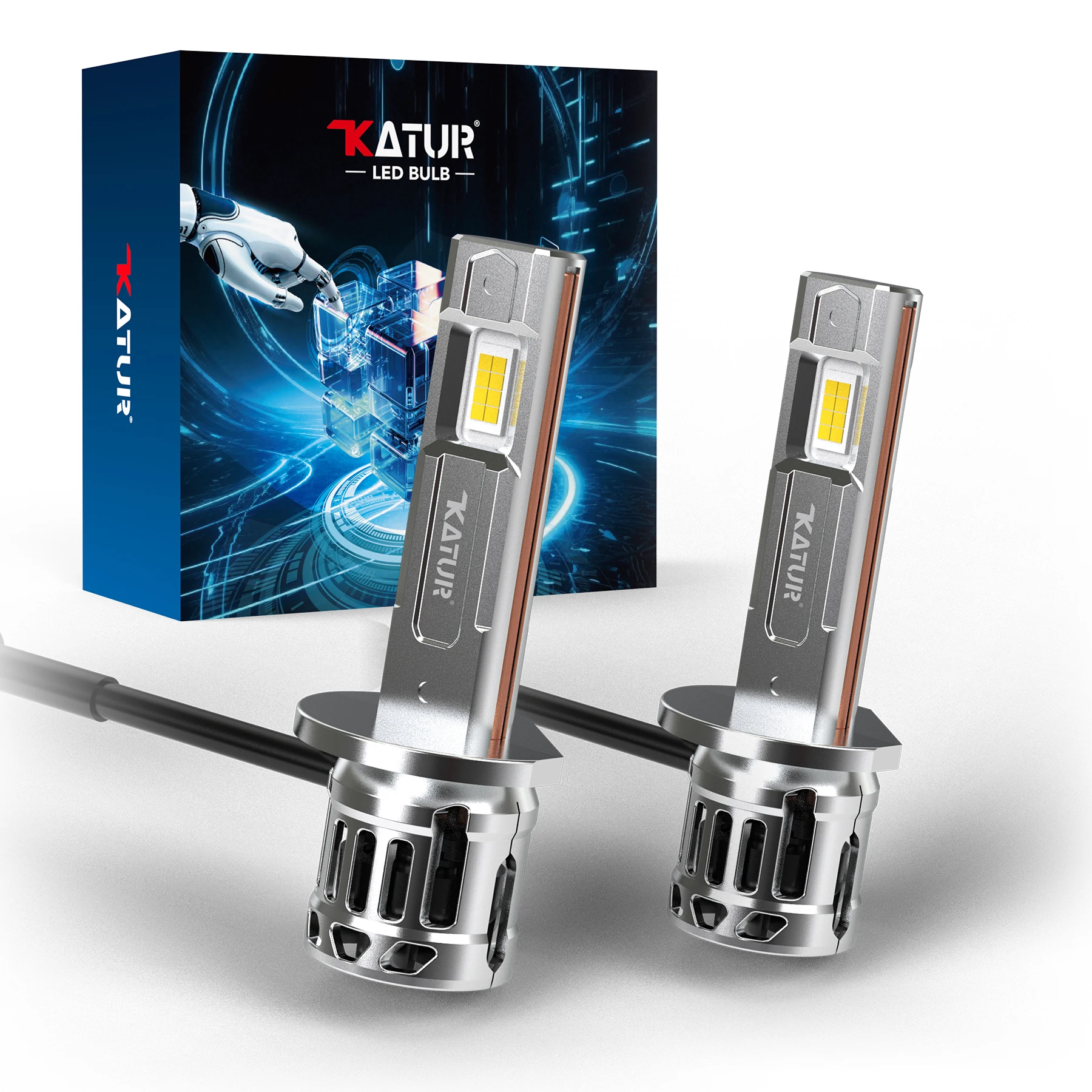 

Katur 2pcs H1 Car Led Headlight with Fan Turbo Diode Fog Lamp 40000Lm 200W High Beam For Citroen C5 C3 C4 Grand Picasso Kia