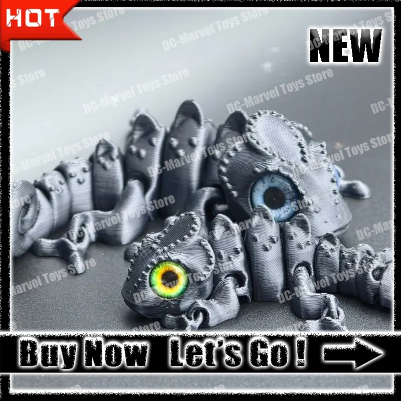 【In Stock】2025 New 3d Printed Rainbow Chameleon Lizard Multi-Joint Movable Simulation Eye Figurine Movable Customized Gifts Toys